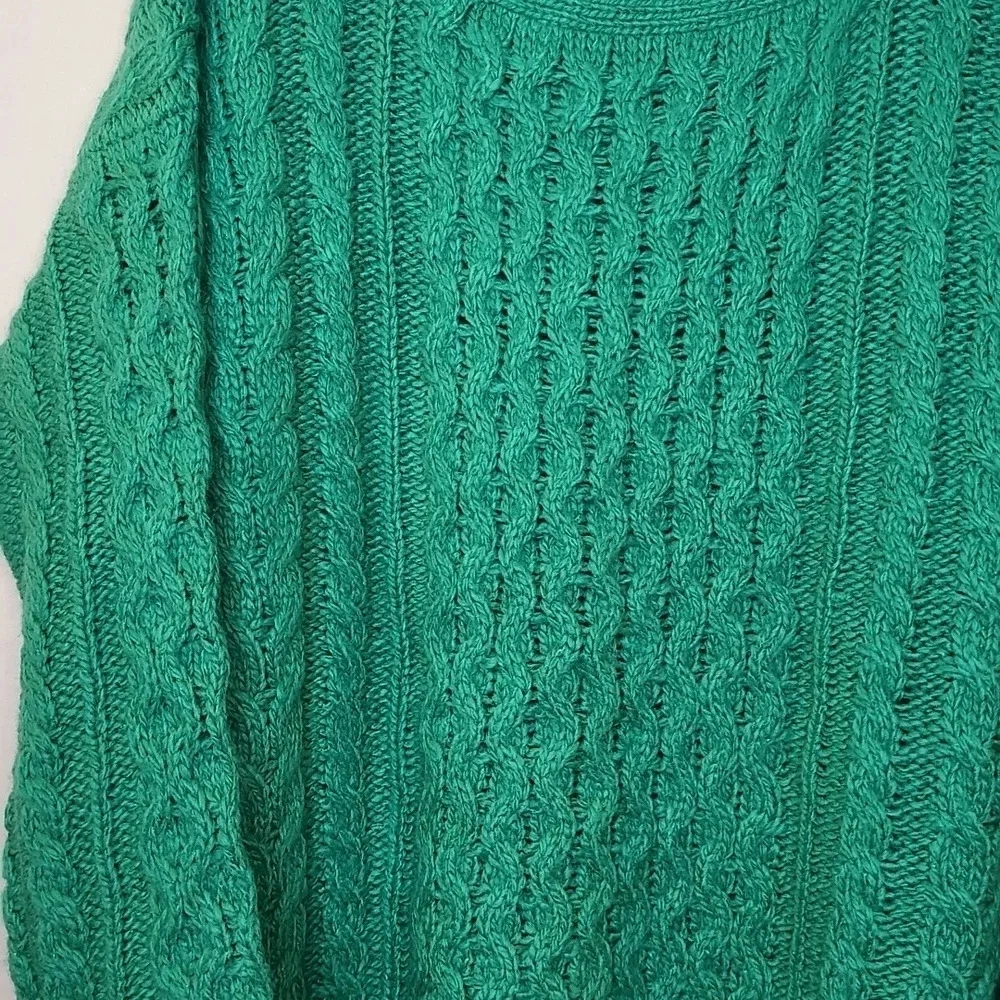 NWT JCP Green Wool Blend Crew Neck Sweater Size Small